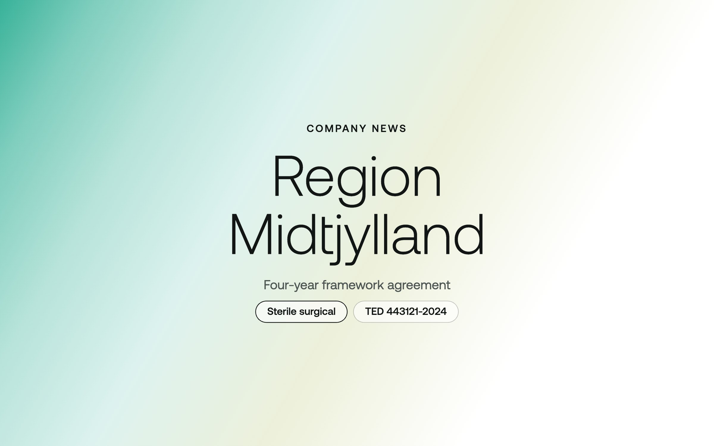 Four-year framework agreement with Region Midtjylland – Eastwest Medico