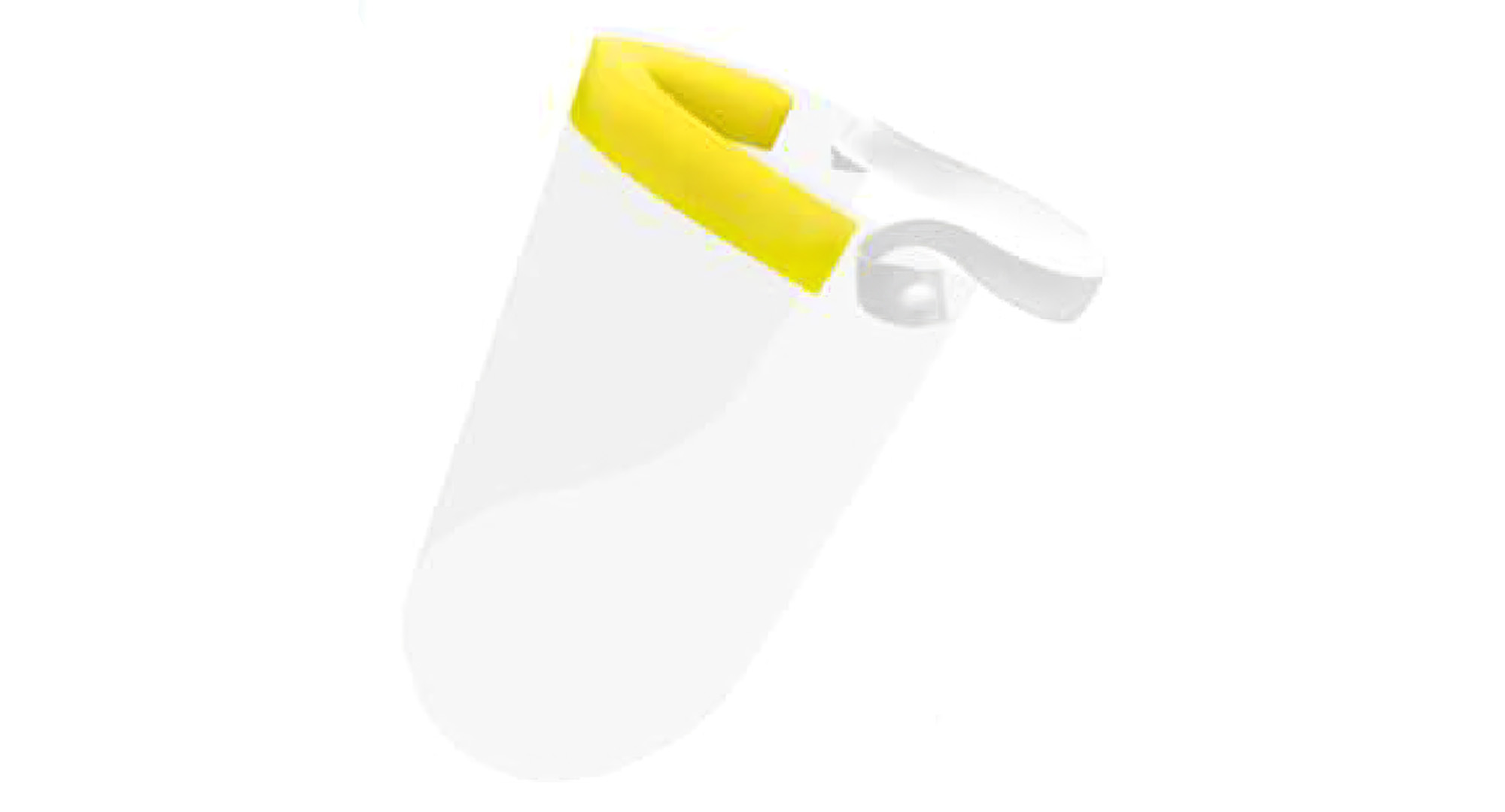 Disposable face shield with yellow foam headband