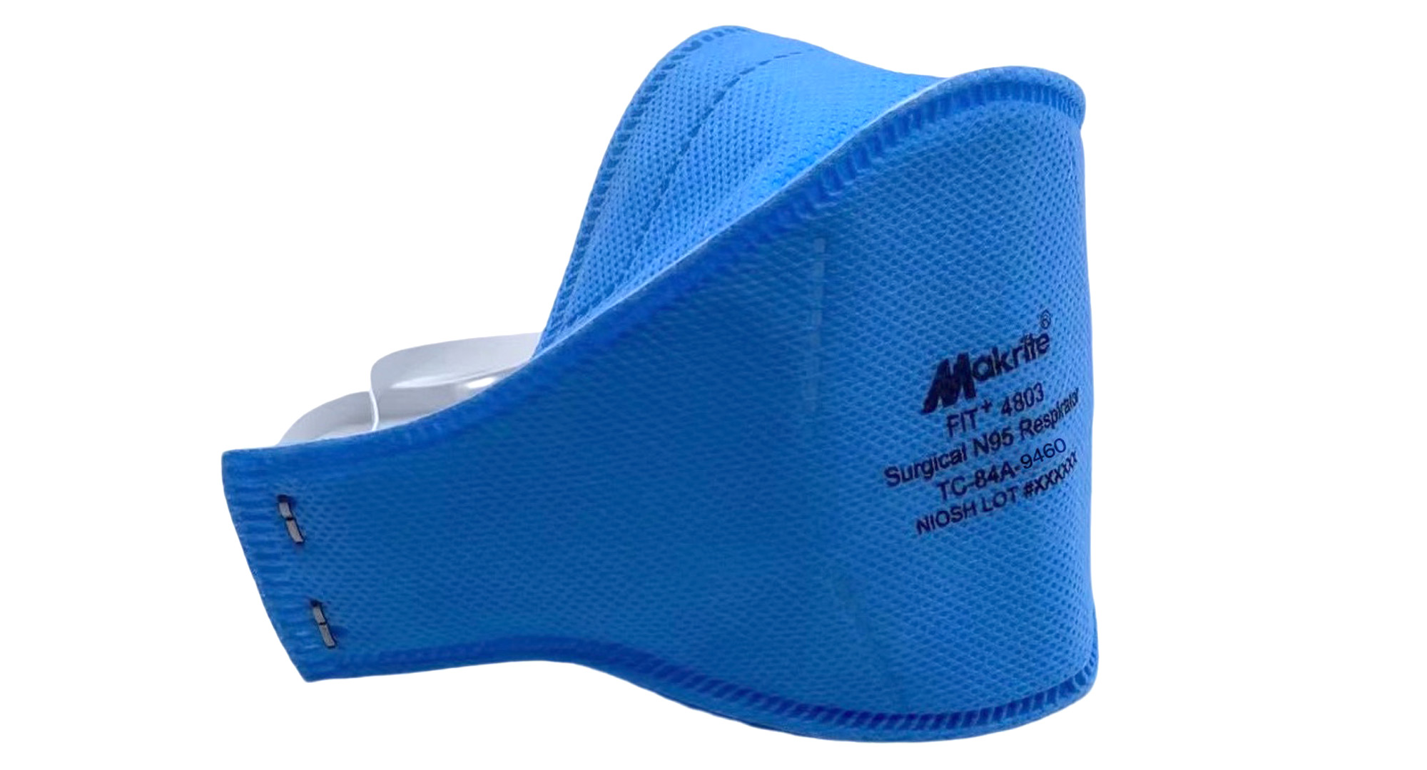 Blue FFP2 surgical N95 disposable respirator, three-panel fold