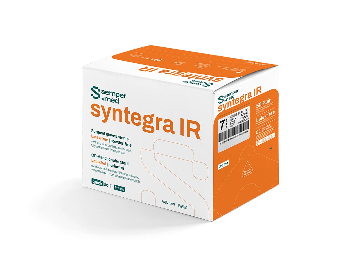 Sempermed® Syntegra IR latex-free surgical glove carton