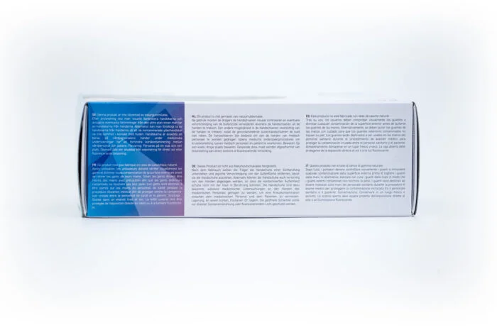 Image showing the side of a box of Prosenso Black with all the IFU languages on white background