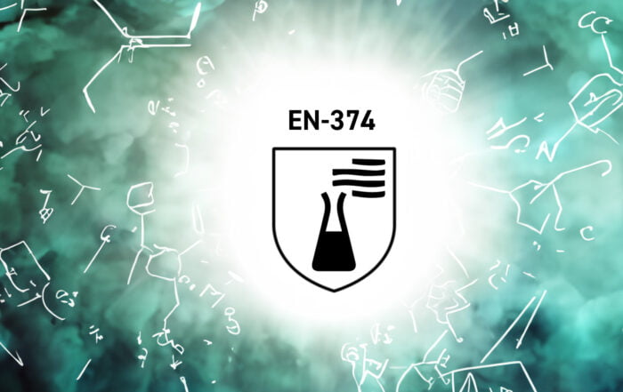 EN374 pictogram on green background