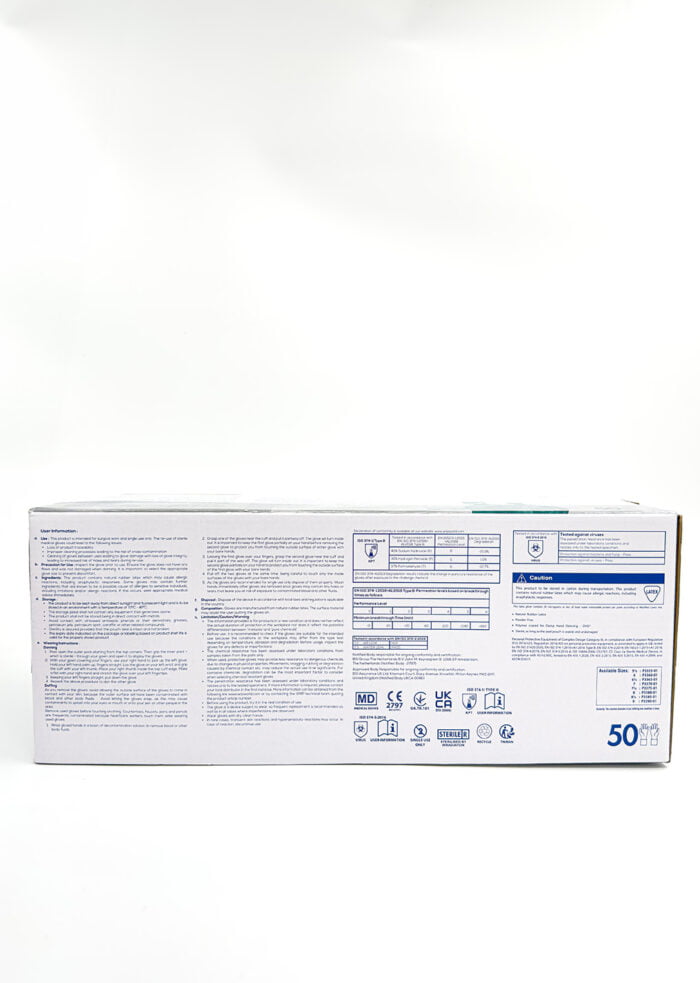 Dispenser box for PROFEEL® DHD™ PLATINUM LATEX PF SURGICAL GLOVES, STERILE